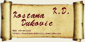 Koštana Duković vizit kartica